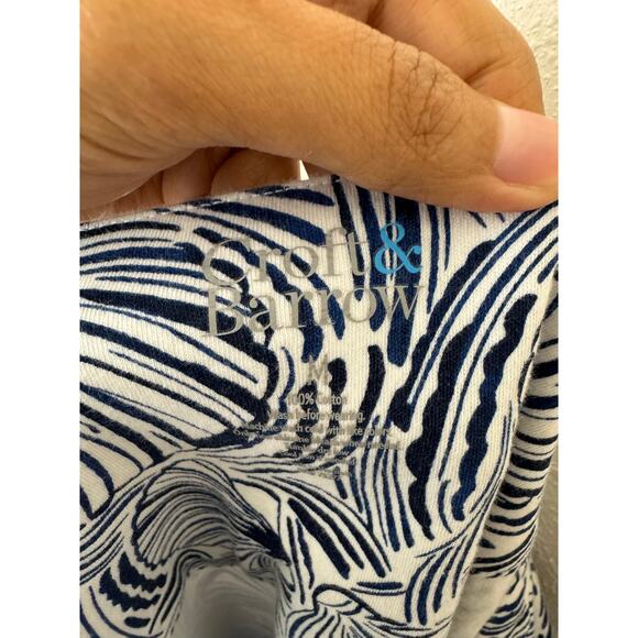 Croft & Barrow Navy White Seashell Print Short Sleeve Cotton Top Size Medium - Picture 5 of 5